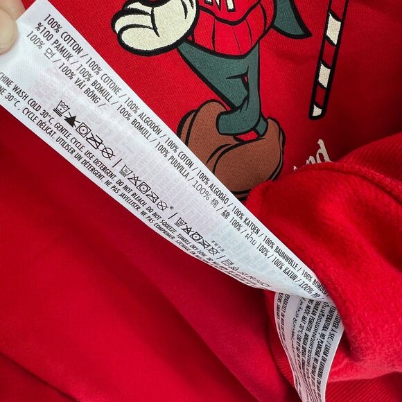 Disney Parks XS Red Mickey Sweatshirt Christmas Pullover Cozy Retro Festive Gift - Picture 11 of 12